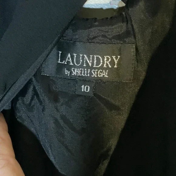 Laundry by Shelli Segal Black Maxi Dress Criss‎ Cross Back Formal Gown 10 - Picture 4 of 8